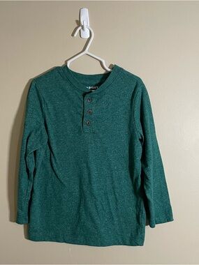 Old Navy - Boys Green Long-Sleeve Henley Tee - 5T